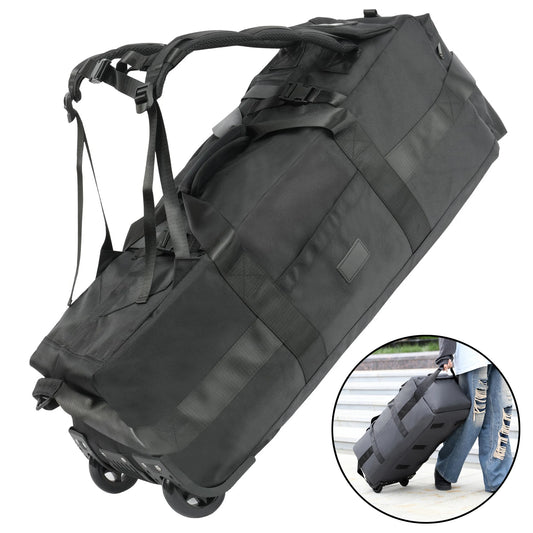 80L Rolling Duffle Bag with Wheels – 31" Heavy-Duty Foldable Travel Duffel, Water-Resistant Luggage with Shoulder Strap
