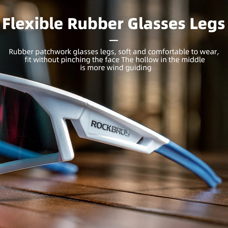 ROCKBROS Cycling Glasses — Photochromic & Polarized Bike Sunglasses for MTB, Road & Outdoor Sports