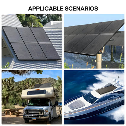 Rvpozwer N-Type Mono Solar Panel - 400W/200W/100W High Efficiency Waterproof Module for RV Marine Yacht Camping & Off Grid Power