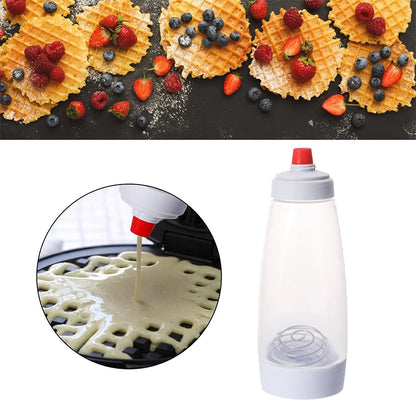 Pancake Batter Dispenser Mixer with BlenderBall Wire Whisk - Squeeze Bottle Pancake Shaker Dispenser JT194 by LMETJMA