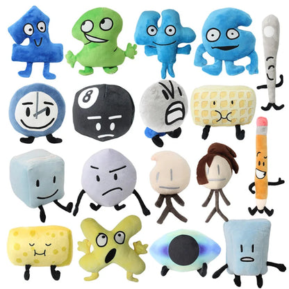30-Style Battle for Dream Island Plush Toys – Clock, Button, Waffle Ball, Electric Fan, Pillow Doll for Kids Gift