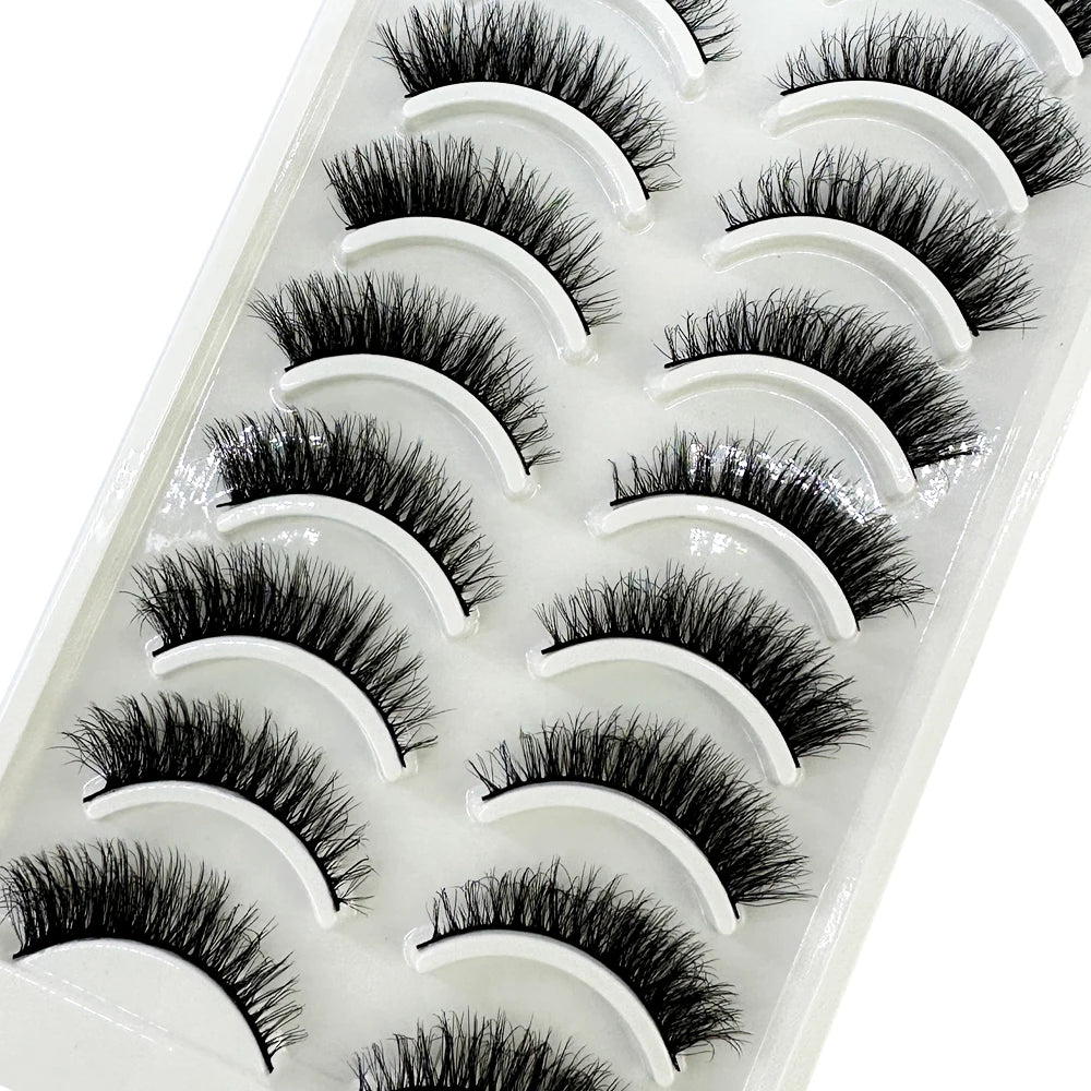 10 Pairs 3D Mink False Eyelashes – Natural Long & Short Fake Lashes Makeup Kit (38 Styles)