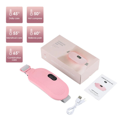 Electric Heating Pad for Women | Menstrual Cramp Relief Vibrator Belt | Abdominal Warmer & Blood Circulation Massager