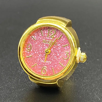 Kiss Jewelry Digital Quartz Finger Watch Ring – Mini Elastic Punk Style Clock Ring for Women, Men & Couple Teens Accessory