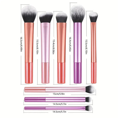 8-Piece Makeup Brush Set - Soft Synthetic Hair Brushes for Foundation, Blush & Eyeshadow