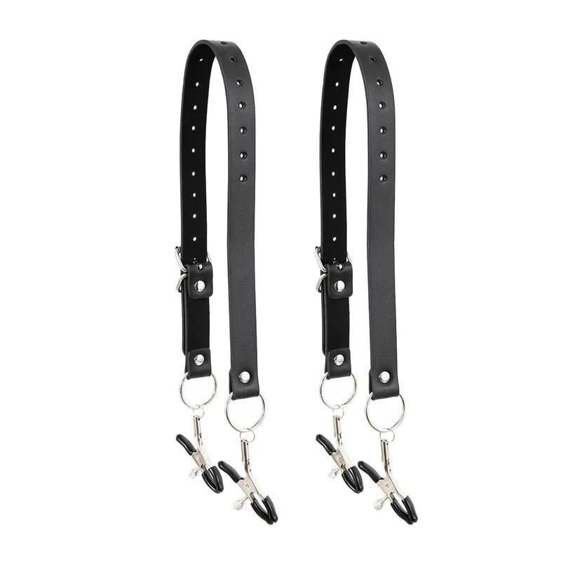Black Leather BDSM Body Harness - Adjustable Adult Bondage Restraint & Fetish Accessory Set