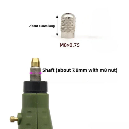Mini Brass Drill Chuck 0.5–3.2mm - M8 Nut Precision Rotary Tool & Jewelry Grinding Accessory