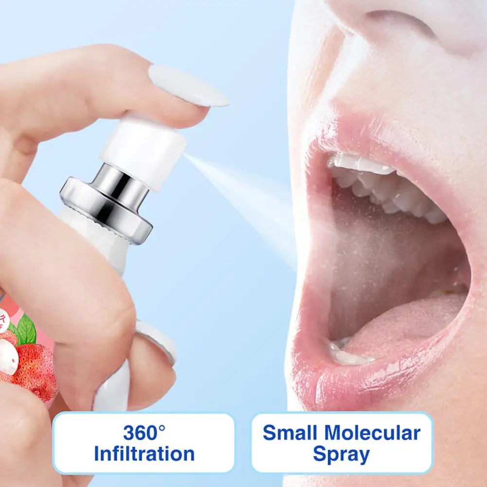 20ml Long-Lasting Mouth Spray - Fresh Fruit Flavors Mouth Freshener for Bad Breath Removal (Litchi & Peach)