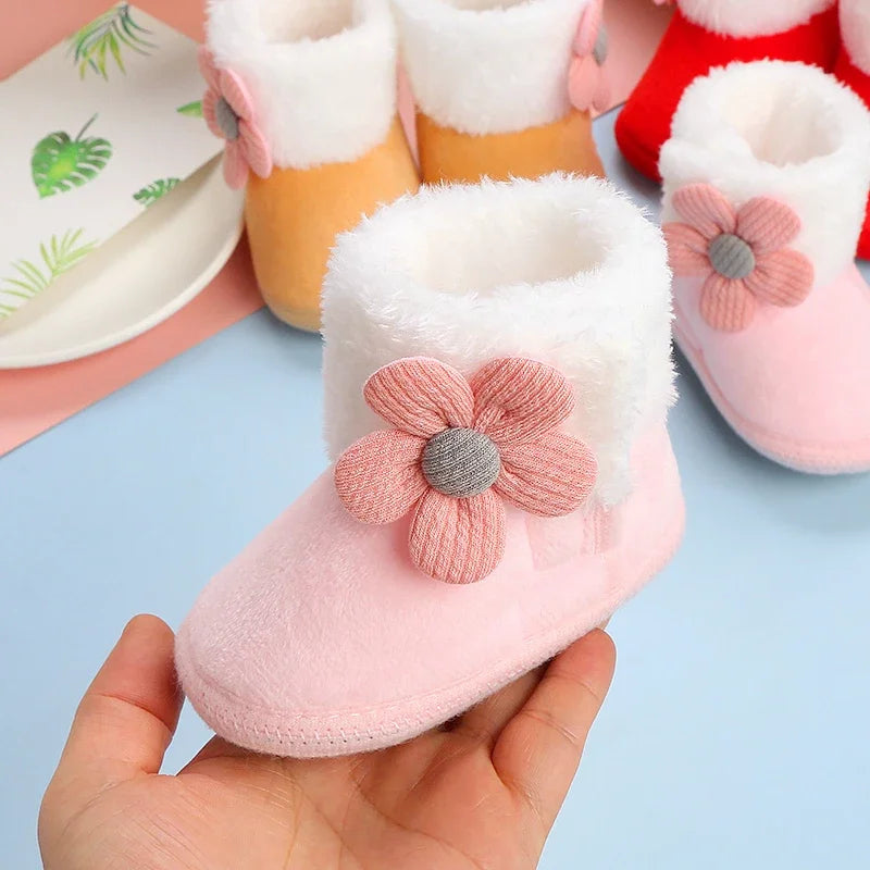 Newborn Baby Shoes — Soft Pompom Snow Boots for Girls & Boys, Warm Winter Toddler Booties
