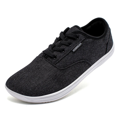 HOBIBEAR Men’s Barefoot Canvas Shoes – Minimalist Zero Drop Sneakers with Wide Fit