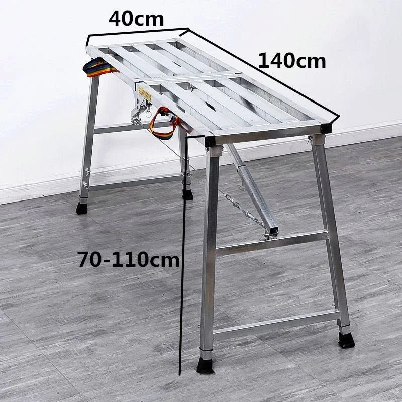 Foldable Steel Scaffolding Ladder – Portable Construction Workbench & Elevated Platform for Home Decoration, Renovation & Heavy-Duty Building Use