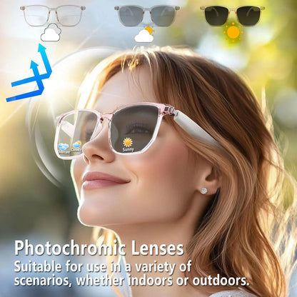 Smart AI Translation Glasses – Real-Time Audio Translation in 160+ Languages with Light-Sensitive Color-Changing Lenses