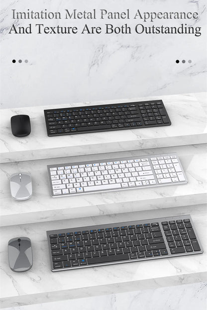 Bluetooth 5.0 & 2.4G Wireless Keyboard and Mouse Combo – Mini Multimedia Set for Laptop, PC, TV, iPad, MacBook, Android