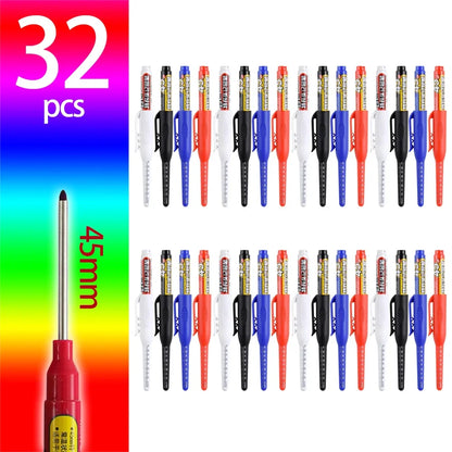 45mm Deep-Hole Carpenter Marker Pen - Long-Nib Woodworking Marking Pen for Measuring & Construction