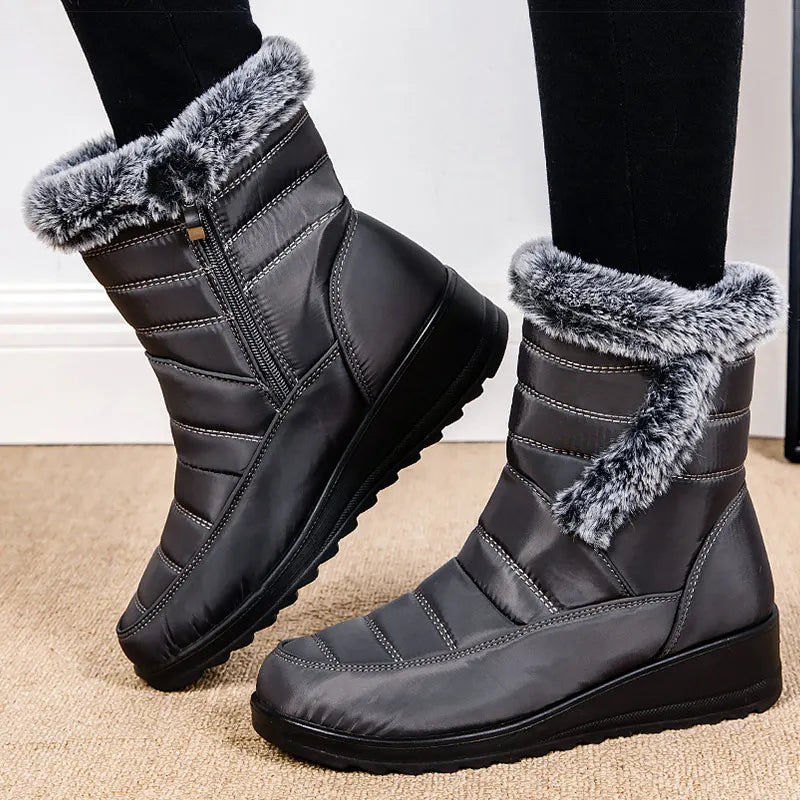Women’s Snow Boots 2025 – Super Warm Winter Shoes with Low Heels and Fur, Stylish Botas Mujer Footwear