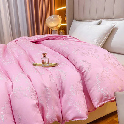 100% Natural Mulberry Silk Comforter - Summer Cool & Winter Warm Duvet, King, Queen, Twin & Single Bedding Quilt