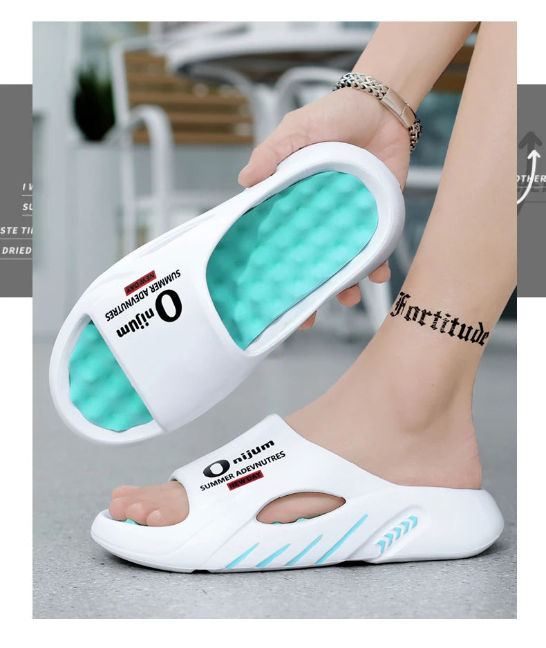 2024 Men’s Massage Slippers – Comfortable Indoor/Outdoor Slides & Beach Sandals, Sizes 38-47
