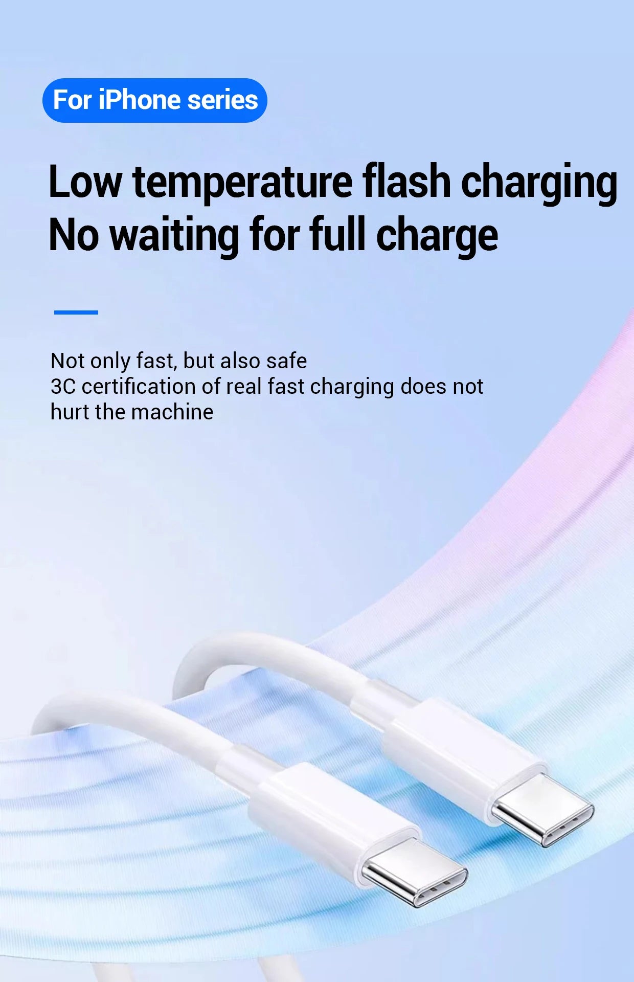 100W Fast Charging Cable – USB C for Apple iPhone 14-11 Pro Max, Plus, Mini, 1M/2M Data Cable, Quick Charge Phone Accessories