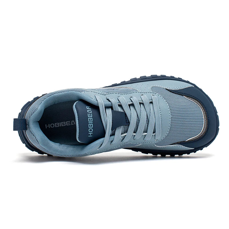 HOBIBEAR Unisex Wide Toe Sneakers — Comfortable Lace-Up Walking Shoes, Breathable Outdoor Travel Sneakers