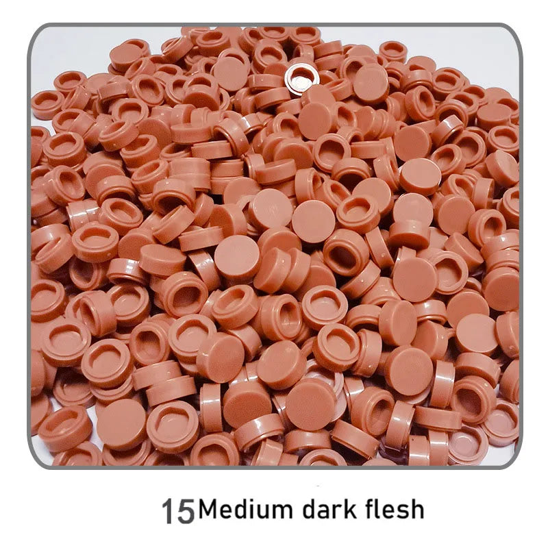 1000Pcs 1x1 Round Building Blocks Set - 52 Color DIY Creative Educational Bricks Compatible with 98138 Toy Kits for Kids