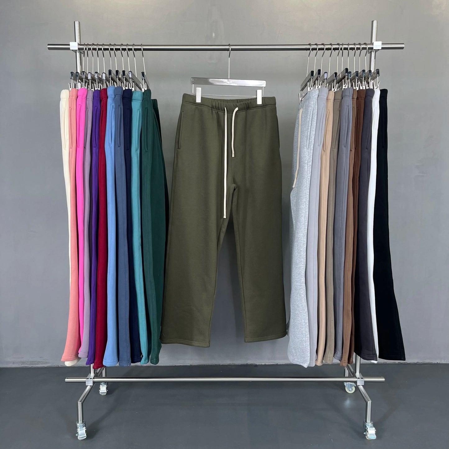 Straight-Lined Solid Color Cashmere Sweatpants – Soft Cozy Lounge Pants