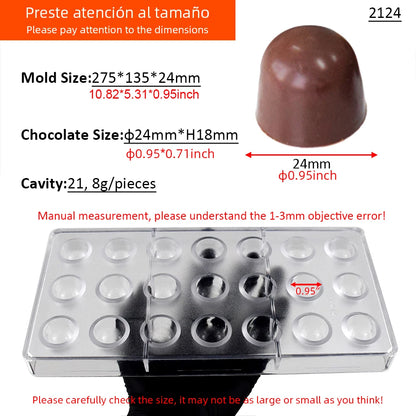 3D Polycarbonate Chocolate Mold - Sphere Diamond Chocolate Bomb & Bonbon Baking Mold for Professional Candy Making