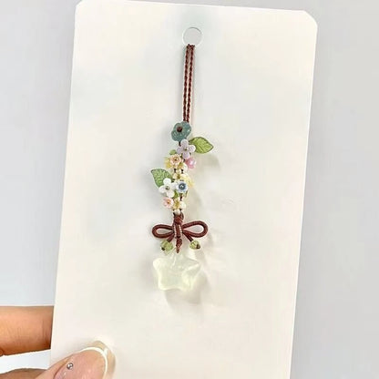 Ice Crystal Star Flower Pendant - Sweet Transparent Mobile Phone & Bag Charm Accessory