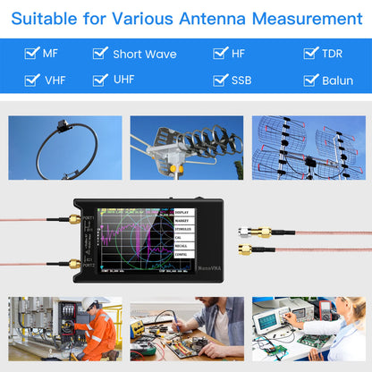 NanoVNA-H4 Vector Network Analyzer 10KHz-1.5GHz | 2.8/4" Display Antenna Tuner for MF HF VHF UHF | Spectrum Analyzer Nano VNA