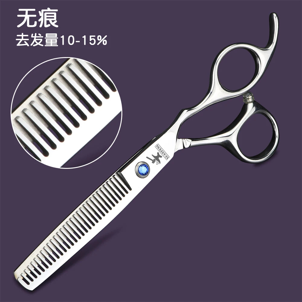 XUANFENG 6-Inch Barber Scissors Set – Japanese 440C Steel Hair Cutting & Thinning Shears