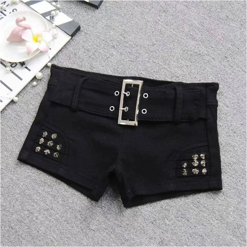 Summer Women’s Y2K Streetwear Gyaru Harajuku Vintage Low Rise 2000s Denim Jean Shorts Hot Pants