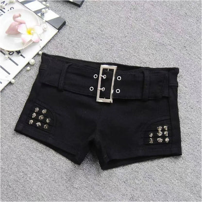 Summer Women’s Y2K Streetwear Gyaru Harajuku Vintage Low Rise 2000s Denim Jean Shorts Hot Pants