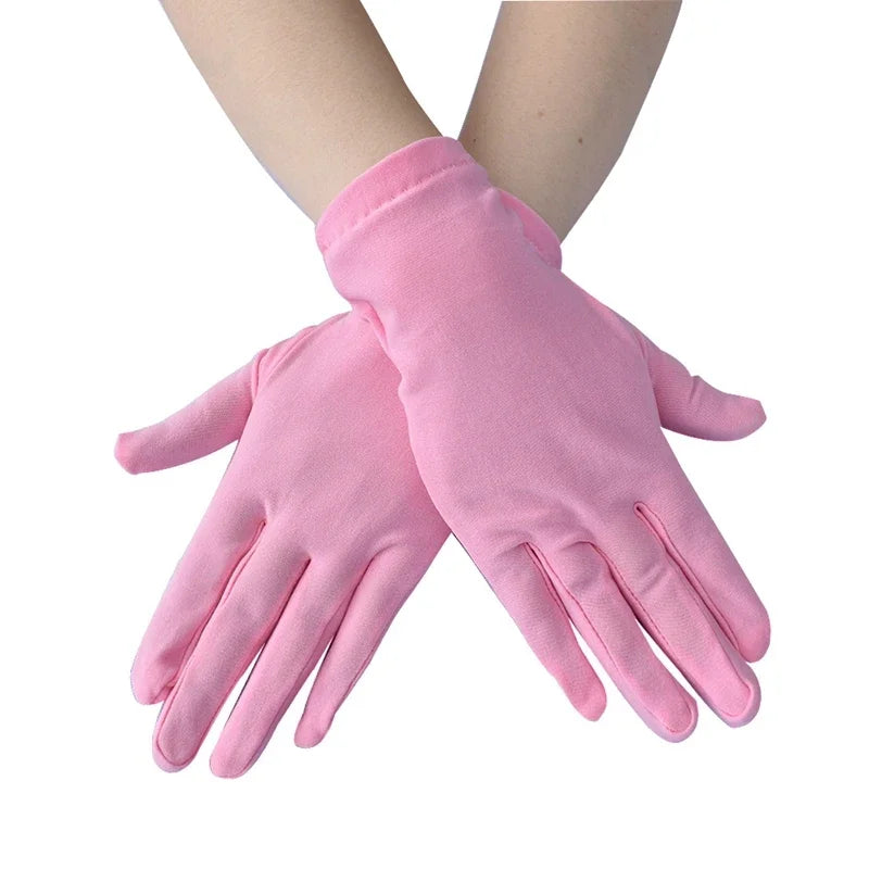 Women’s Satin Summer Gloves – Thin Breathable Solid Color UV Sun Protection Gloves for Driving, Dance & Ceremonial Performance