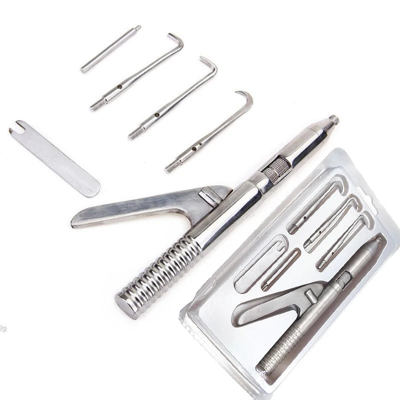Dentistry Automatic Single-Handed Crown Remover Gun – Stainless Steel Surgical Tool with 3 Tips
