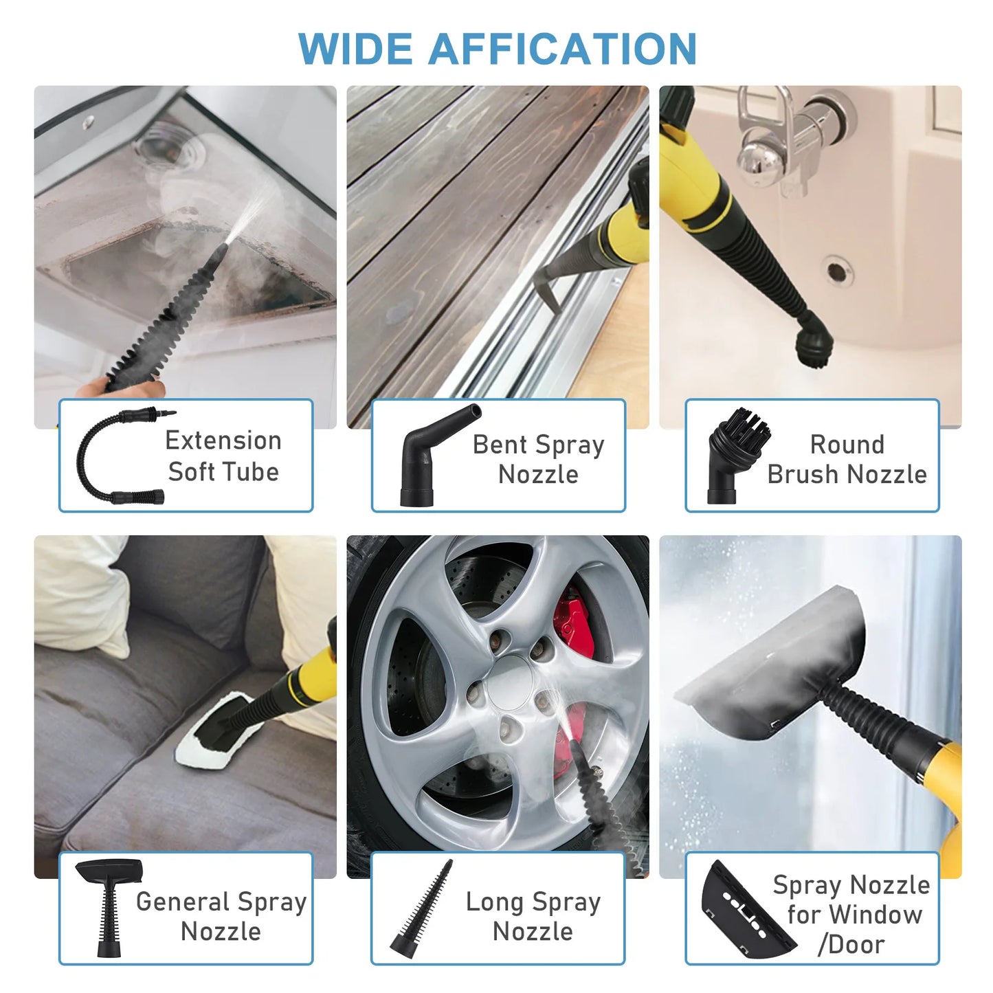 Handheld Electric Steam Cleaner – High Temperature Sterilization for Air Conditioning, Kitchen Hood & Car Cleaning, EU/US Plug