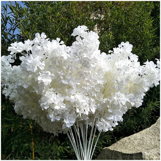 10pcs White Branch Snow Gypsophila Artificial Flowers – Cherry Blossom Wedding Arch Decoration
