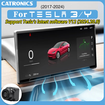 CATRONICS Head-Up Display for Tesla Model 3/Y – 8.9-Inch Linux System with CarPlay, Energy Consumption & Driving Data Detection
