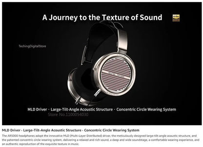 Original Aune AR5000 Full-Size Open-Back Headphones - MLD Dynamic Driver, Hi-Fi, Hi-Res Audiophile Sound