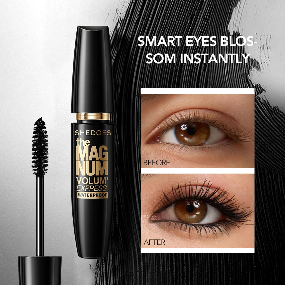 5D Black Waterproof Mascara - Lengthening Silk Fiber Eyelash Extension Makeup Tool for Women & Gifts