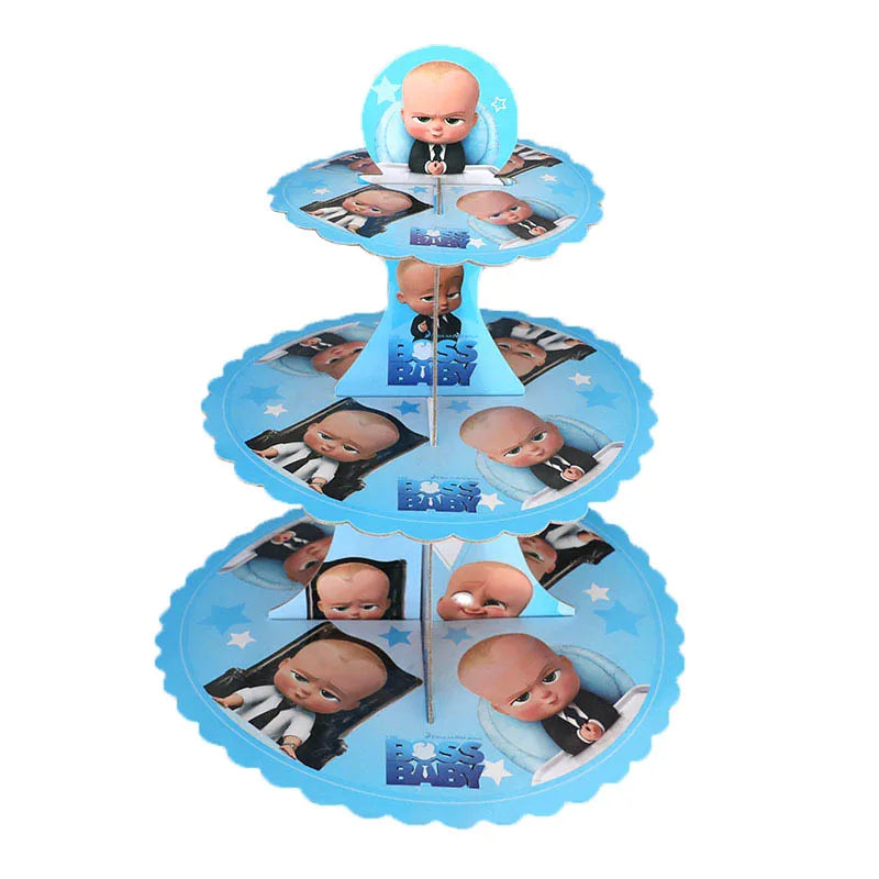 Cartoon Boss Baby Birthday Party Set - Disposable Tableware, Backdrop & Balloons for Kids Baby Shower Decor