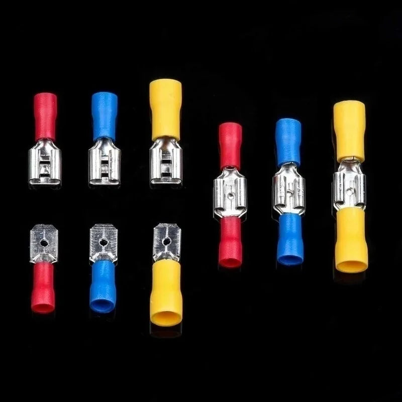 102/280/300/480PCS Insulated Wire Connector Kit Male & Female Spade Crimp Terminals Assorted Electrical Cold Press Terminal Set for Automotive & DIY Wiring