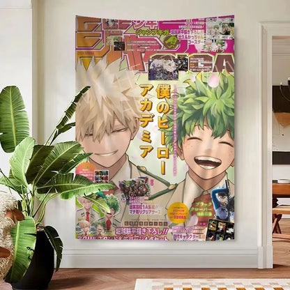My Hero Academia Anime Tapestry Wall Hanging – Cute Decorative Room Decor for Bedroom, Living Room & Home Interior Styling
