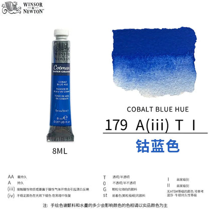 Winsor & Newton Cotman Watercolor Paint Tube 8ml – High Transparency Aquarelle with Excellent Tinting Strength