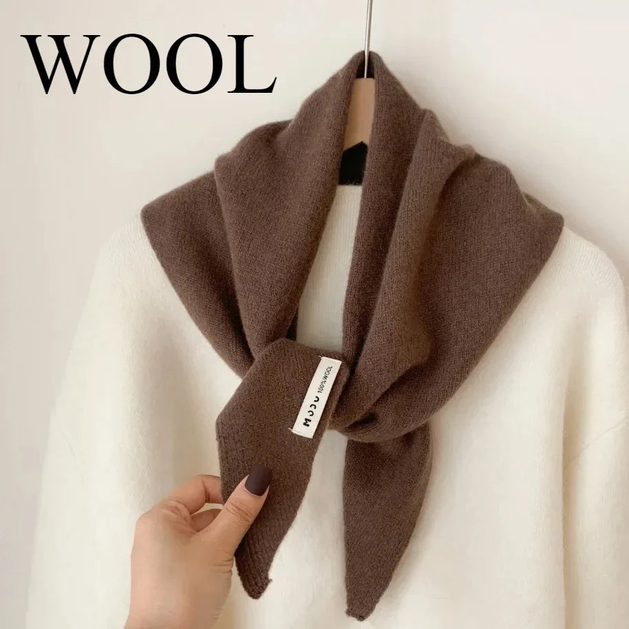 Women’s Wool Triangle Scarf – Multi-Functional Knitted Headscarf