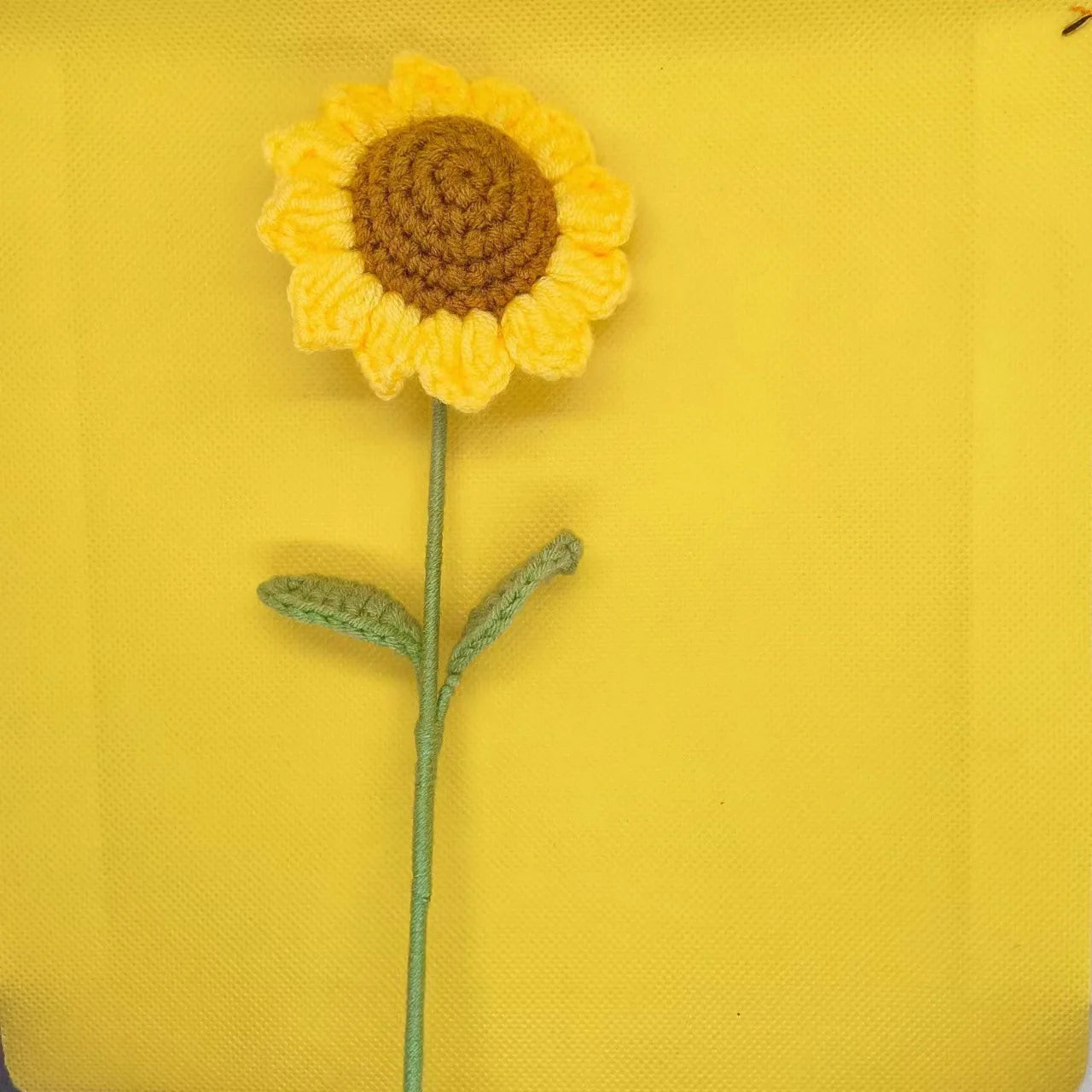 Finished Crochet Sunflower Bouquet – Handmade Artificial Flowers, 2024 Mother's Day Gift, Home & Room Decor