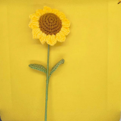 Finished Crochet Sunflower Bouquet – Handmade Artificial Flowers, 2024 Mother's Day Gift, Home & Room Decor