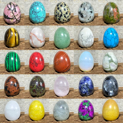 EG1-7 Mini Natural Stone Egg - Polished Meditation Fidget Stone for Stress Relief, Desk Decor, and Gifts