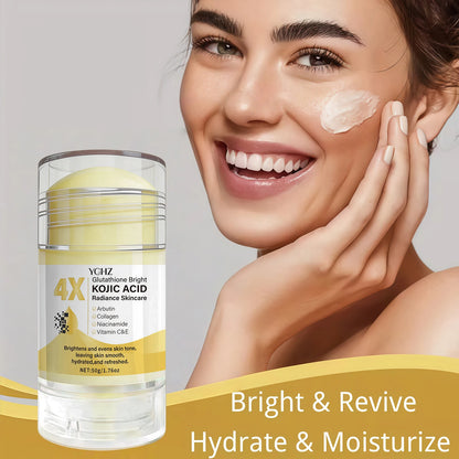 50g Kojic Acid Brightening Cream Stick - Moisturizing Day and Night Skincare for Even-Looking Skin Tone and Dark Spot Care