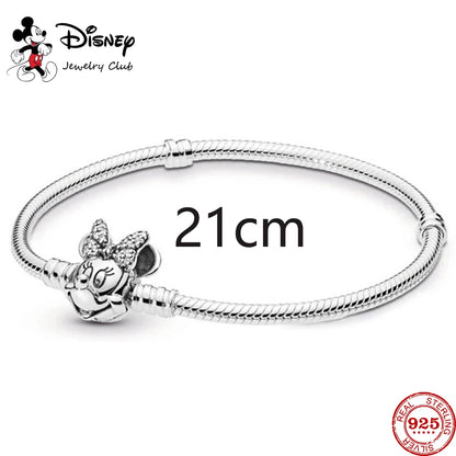New 925 Sterling Silver Mickey Minnie Vinnie Charm – Beaded Fit for Original Pendant Bracelet, DIY Ladies Jewelry