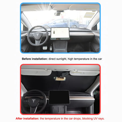 Tesla Model Y 2024 Window Sunshade - Privacy Front & Rear Side Window Shield Cover with UV Protection for Camping & Travel