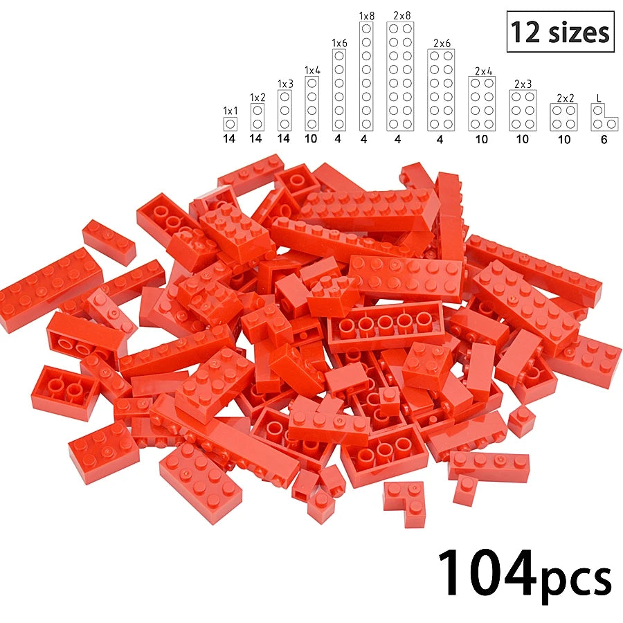 DIY Building Block Wall Figures Bricks - 1x2, 1x3 & 1x4 Small Construction Bricks for Creative Building & Educational Play